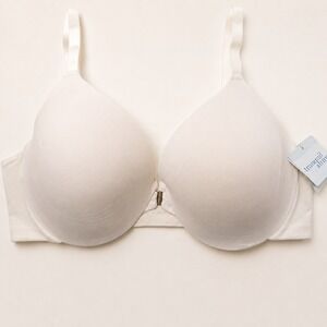 Front‎ Close Underwire T-Shirt Bra 38D NEW White Molded Cups Adjustable Straps